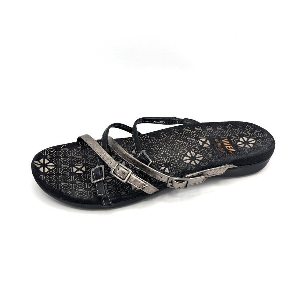 Dr. Weil Orthaheel Inspire Women’s Size 9 Black & Pewter Slip On Slides Sandals